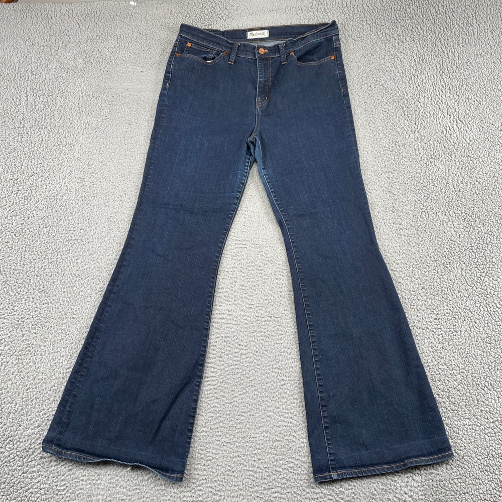 Madewell Jeans Womens 32 Blue Flea Market Flare High Rise Stretch Denim E0394